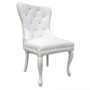 Krzesło tapicerowane klasyczne z pikowaniami styl ludwik glamour klasyczny