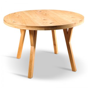 Rozkładany stół okrągły z litego drewna PAJĄK średnica 110cm.