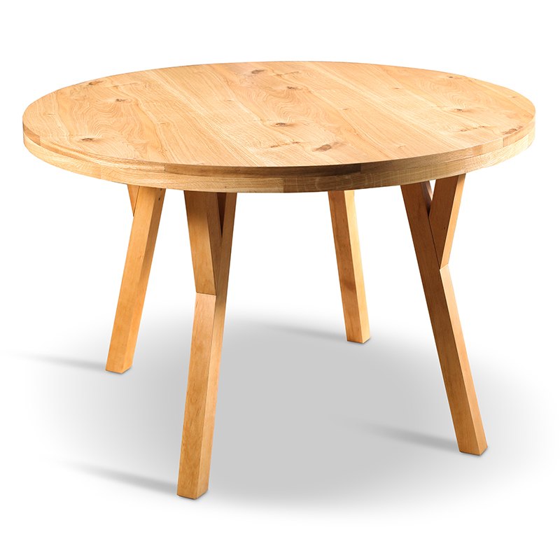 Rozkładany stół okrągły z litego drewna PAJĄK średnica 120cm.