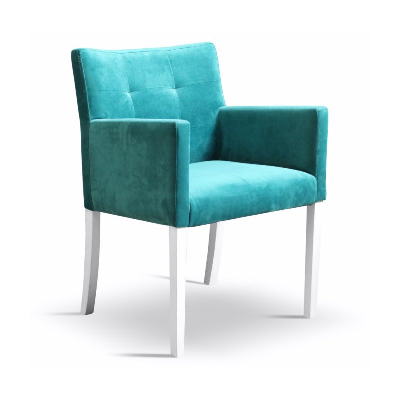 Krzesło tapicerowane Cocco z podłokietnikami. Fotel do jadalni, salonu, sypialni