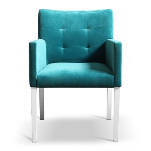 Krzesło tapicerowane cocco z podłokietnikami. Fotel do jadalni, salonu, sypialni